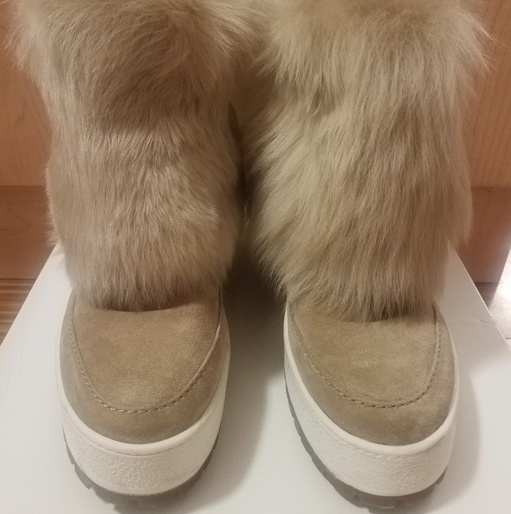 Prada genuine shearling sneaker boots